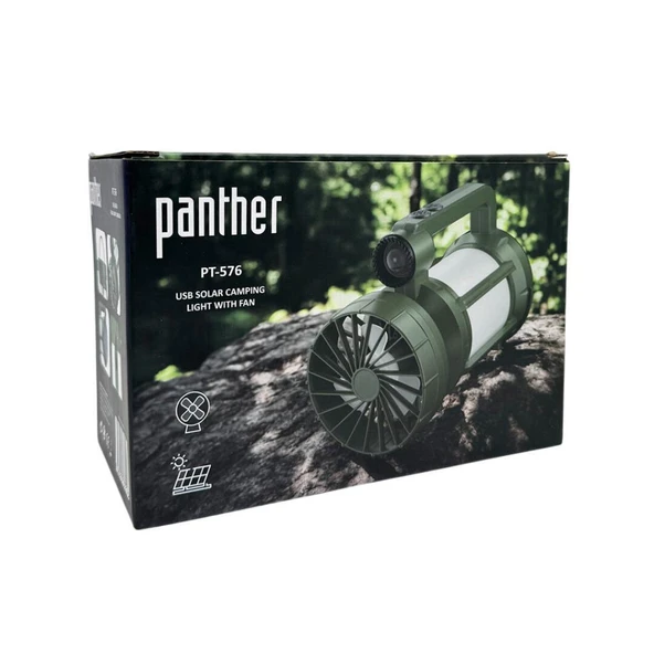 Panther Pt-576 Şarjlı Solar Fanlı Kamp Lambası ürün görseli 1