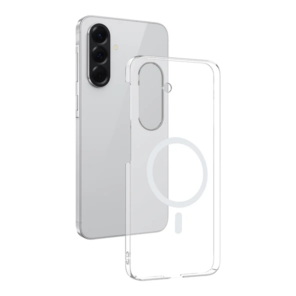 Galaxy A56 Kılıf Kamera Korumalı MagSafe Şarj Özellikli Lüx Şeffaf London Silikon Kapak ürün görseli 1