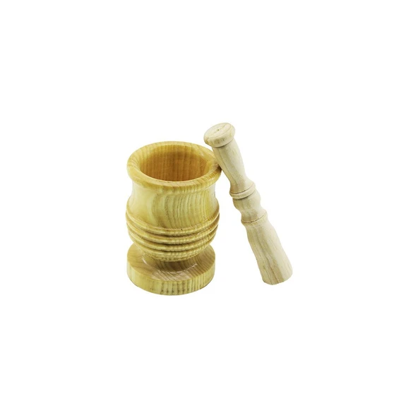 ORTA BOY  LÜX AHŞAP HAVAN SARIMSAK DÖVECEK Ç: 7.3CM--D: 6.5CM--Y: 10.5CM FİLELİ AMBALAJ (Timya/Go1395)  200076 ürün görseli 1