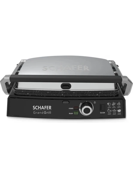 Schafer Grand Grill Tost ve Izgara Makinesi – İnox ürün görseli 1
