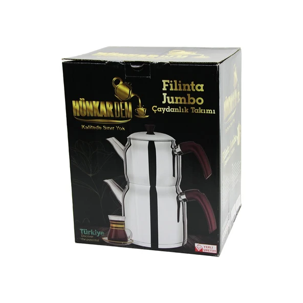 FİLİNTA JUMBO BOY ÇELİK ÇAYDANLIK SETİ ÇİFT KAPAKLI RENKLİ BAKALİT KULP ÜST DEMLİK: 2LT - ALT SULUK: 4LT KENDİNDEN SÜZGEÇLİ (Timya/Go1395)  199826 ürün görseli 1