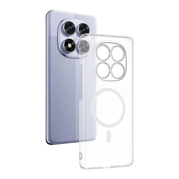 Redmi Note 14 Pro 4G Kılıf Kamera Korumalı MagSafe Şarj Özellikli Lüx Şeffaf London Silikon Kapak ürün görseli 1
