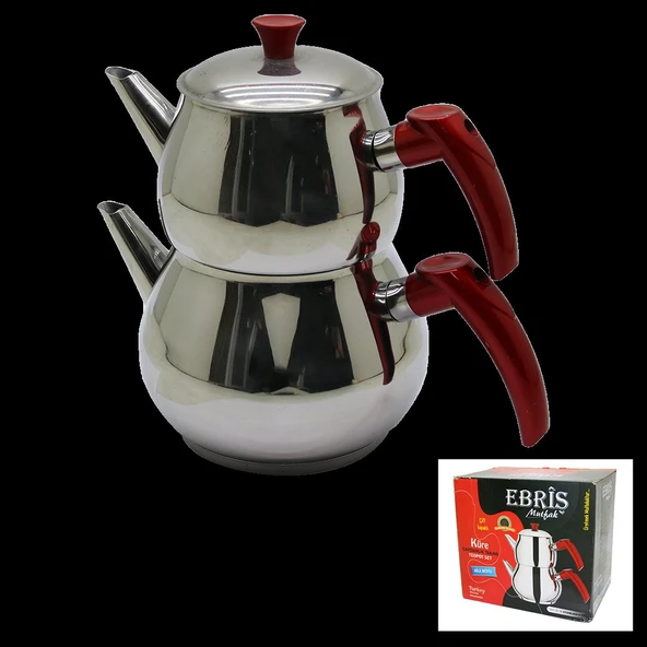 AİLE BÜYÜK BOY KÜRE ÇELİK ÇAYDANLIK SETİ ÜST: 1.2LT - ALT: 2LT (Timya/Go1395)  199814 ürün görseli 1