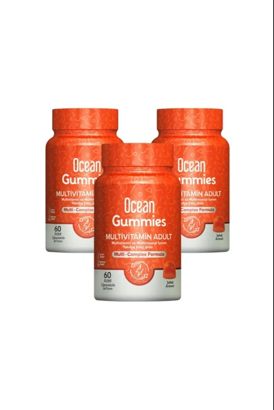 Ocean Gummies Multivitamin Adult 60 Çiğnenebilir Jel Form 3 Adet ürün görseli 1