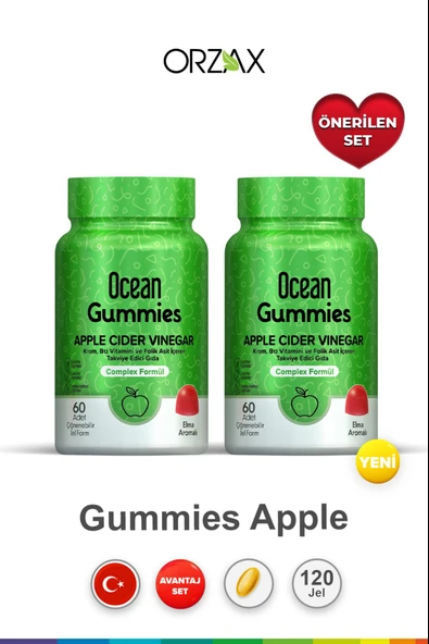 Ocean Gummies Apple Cider Vinegar 60 Çiğneme Form 2 Adet ürün görseli 1