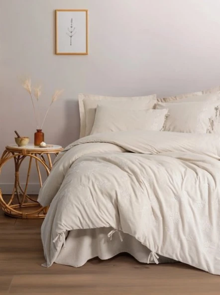 Cotton Keten Çift Kişilik Nevresim Takımı Esmira ürün görseli 1