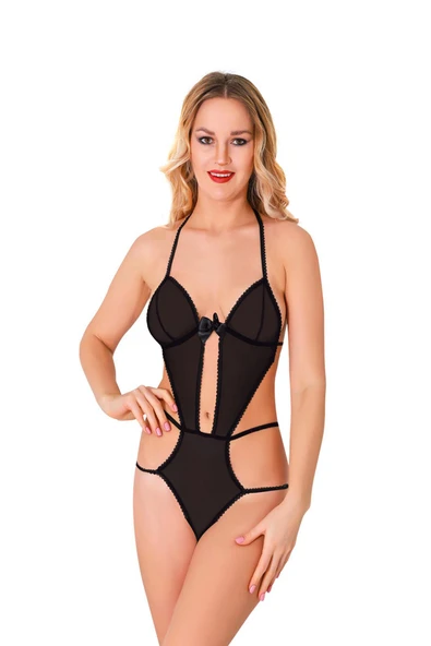 Siyah Lcralı Tül Bodysuit - 931 ürün görseli 1