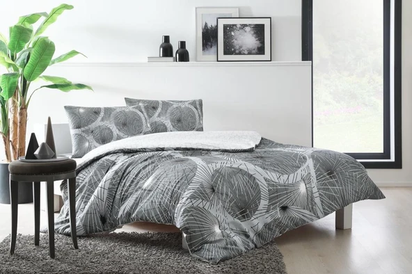 Çift Kişilik Ranforce Nevresim Takımı Sparkle Gri ürün görseli 1