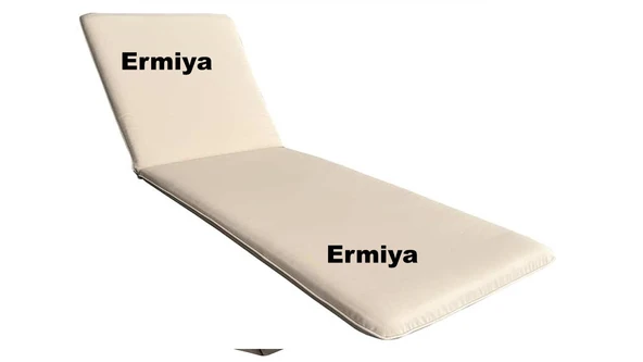 Şezlong Minderi Krem Fermuarlı Polyester Impertex Kumaş 180/55/5 Cm Bej Krem ürün görseli 1