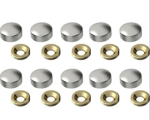 Krom Vida Tapası 20 mm 10 Adet ürün görseli 1