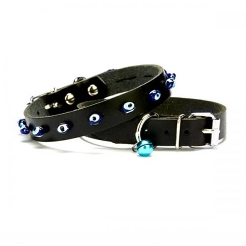 Nazar Boncuklu Kedi Ve Köpek Tasması 1x18-22 cm Siyah Small ürün görseli 1