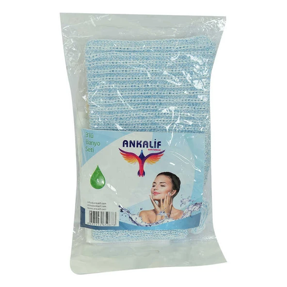Banyo Lifi + Kese + İpli Topuk Taşı 3 lü Banyo Seti ürün görseli 1