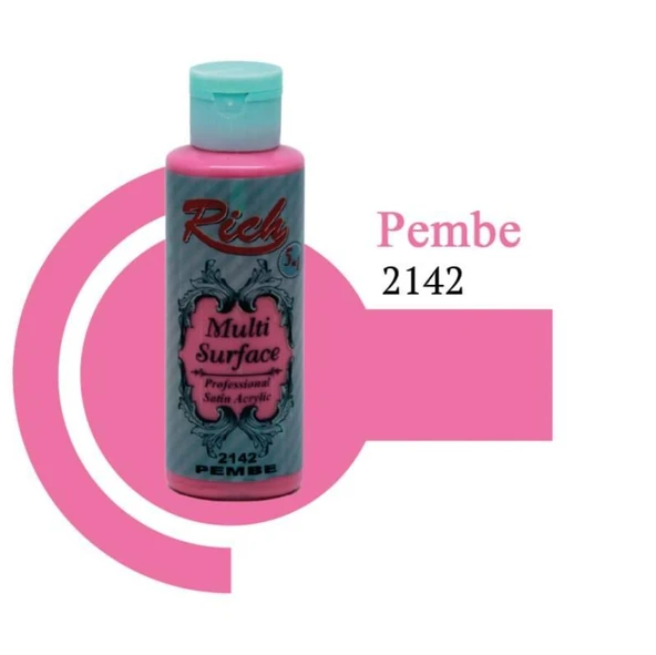 Rich Multi Surface 2142 Pembe Akrilik Boya 120 cc - Resim 2