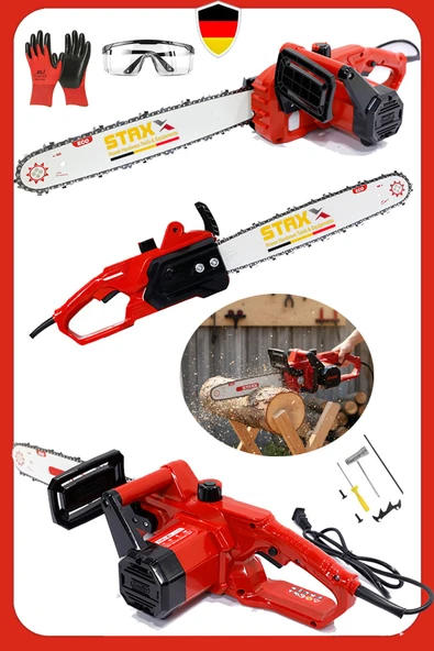 Staxx ECORED400 Serisi 4000W Elektrikli Testere Hızar Ağaç Odun Kesme Motoru Ev Tipi 40cm 16In Palalı ürün görseli 1
