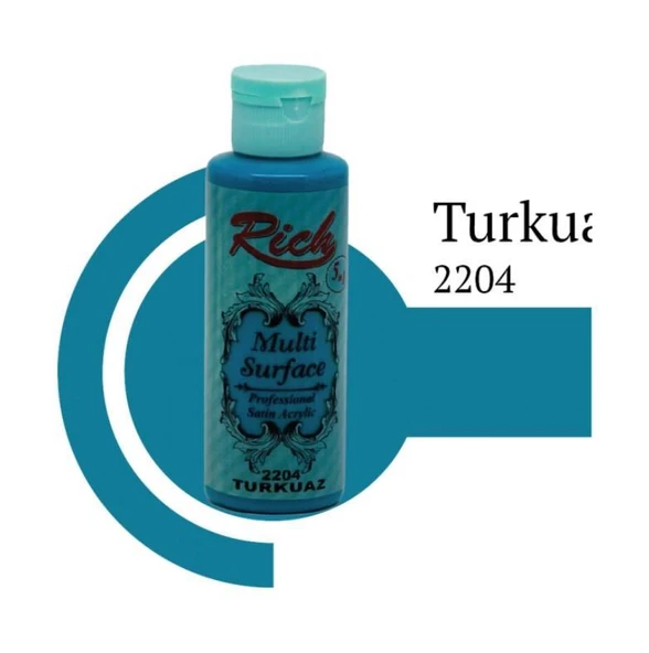 Rich Multi Surface 2204 Turkuaz Akrilik Boya 120 cc ürün görseli 1