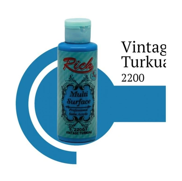 Rich Multi Surface 2200 Wintage Turkuaz Akrilik Boya 120 cc ürün görseli 1