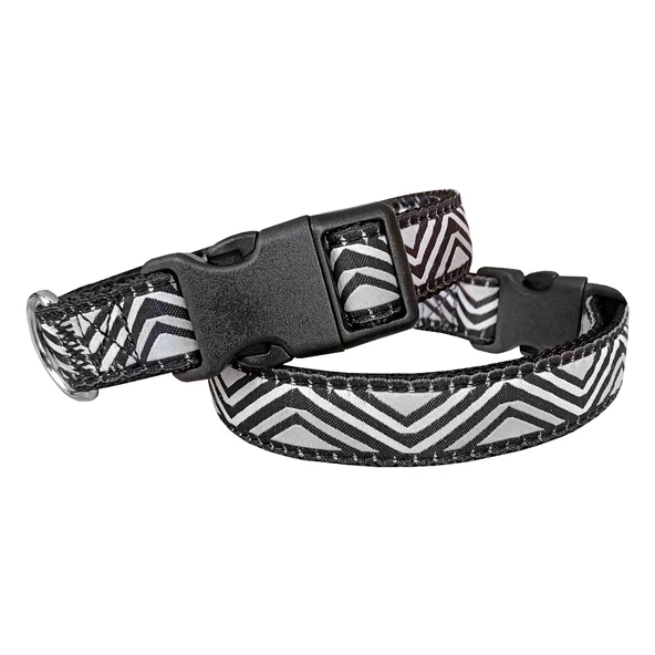 Dalga Desenli Dokuma Köpek Boyun Tasması 1,5 cm x 27-40 cm Siyah ürün görseli 1