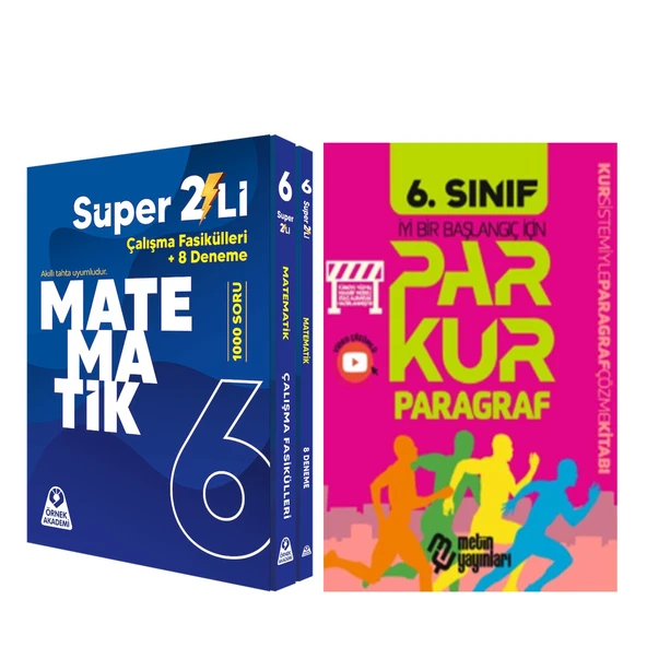 Örnek Akademi 6. Sınıf Süper İkili Matematik ve Metin Paragraf Par Kur Seti 2 Kitap ürün görseli 1