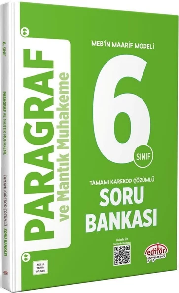 6. Sınıf Paragraf ve Mantık Muhakeme Soru Bankası Editör Yayınları ürün görseli 1
