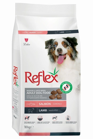 Reflex duo proteinli somonlu kuzulu köpek maması 10kg medium large salmon lamb kuru köpek maması ürün görseli 1