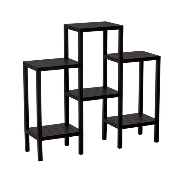 6 RAFLI - SİYAH MODÜLER ÜNİTE PLASTİK 108x100x29 cm (Timya/Go1395) 227095 ürün görseli 1