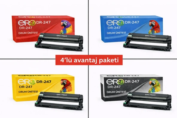 DR-247 / Brother MFC-L3750CDW İçin 4 Renk Muadil Drum Ünitesi Set ürün görseli 1