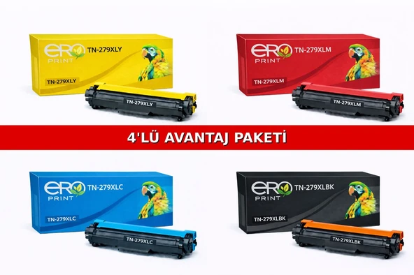 TN-279XL / Brother DCP-L3560CDW İçin 4 Renk Muadil Toner Set ürün görseli 1