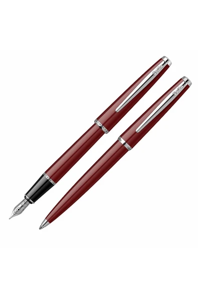 Scrikss 33 Dolmakalem & Tükenmezkalem Takım Bordo Kutulu ürün görseli 1