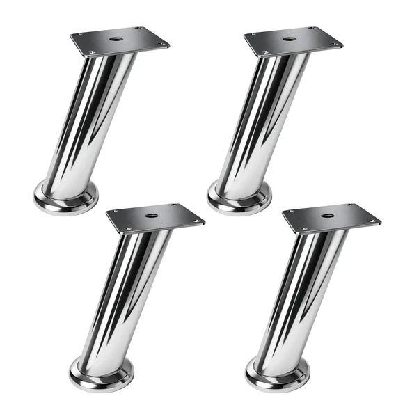 Tablalı Dereceli (4 ADET) Ayarlanabilir 15 CM Krom Metal Baza TV Ünitesi Koltuk Mobilya Ayağı (+2CM) ürün görseli 1