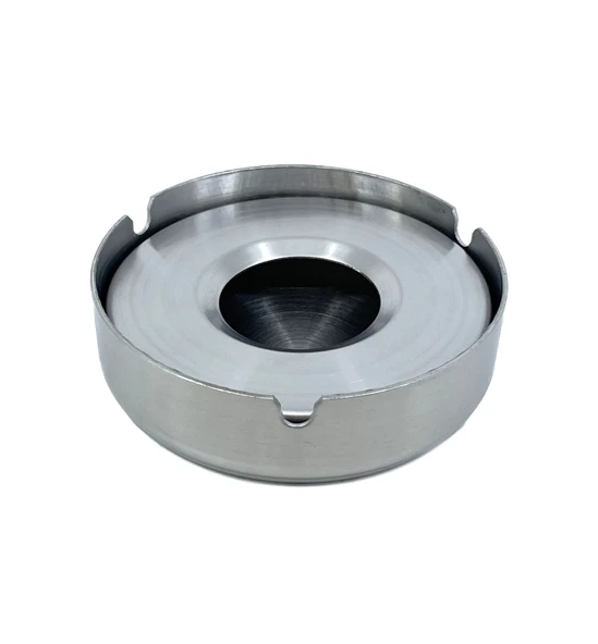 Paslanmaz Çelik Kapaklı Küllük, Ofis ve Ev Tipi Rüzgara Dayanıklı Metal Kül Tablası, 10 cm ürün görseli 1