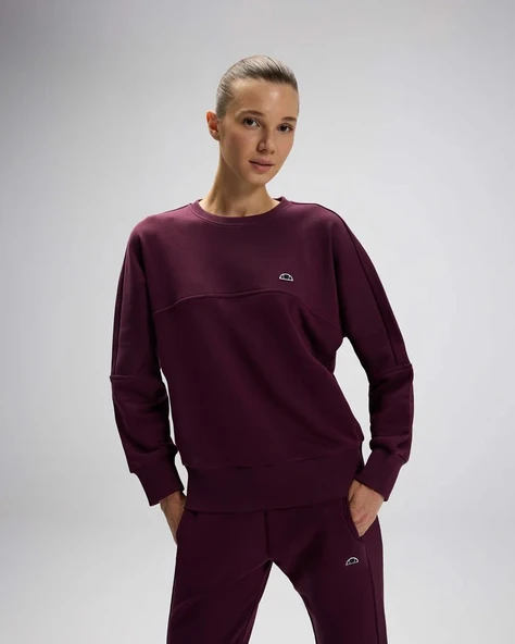 Ellesse EF567-BRD Kadın Sweatshirt - Bordo - Resim 3