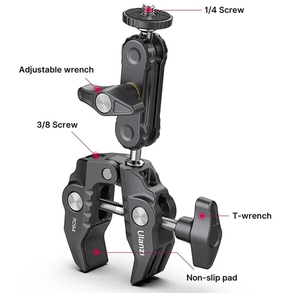 Ulanzi R094 Multi-Functional Super Clamp - Resim 6