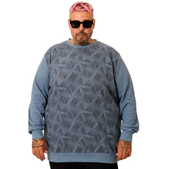 Erkek Bisiklet Sweatshirt Selanik 25819 Mavi ürün görseli 1