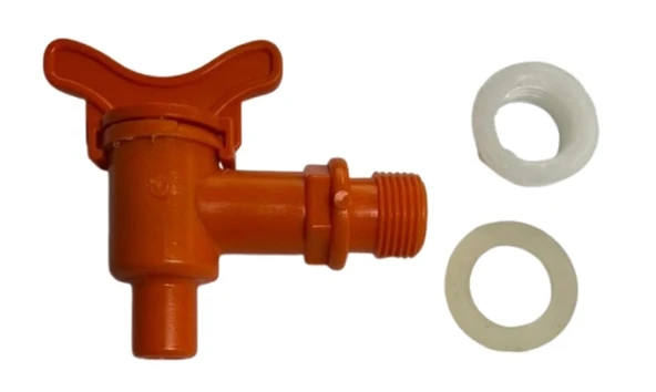 Plastik Bidon Musluğu, Contalı, Somunlu ( turuncu ) ürün görseli 1
