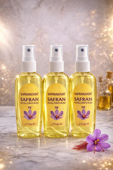 Safranzade Sprey Safran Kolonyası 70 - Özel Safran Özlü Lüks ve Doğal Ferahlık.55 ml. 3'lü Set ürün görseli 1