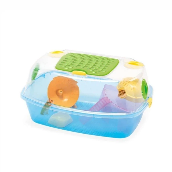 Imac Yo-yo Plus Plastik Hamster Kafesi Mavi 54x39x27 cm ürün görseli 1
