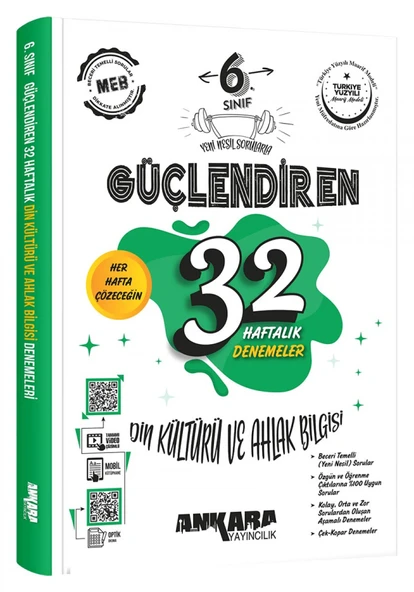 Ankara 2026 6. Sınıf Din Kültürü Güçlendiren 32 Haftalık Deneme Güncel Müfredat ürün görseli 1