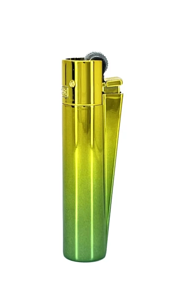Clipper Metal Çakmak - Yeşil-Sarı Degrade Özel Seri Çakmak (Hediye Kutulu) ürün görseli 1