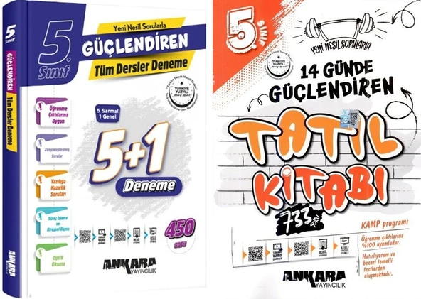Ankara 2025 5. Sınıf 14 Günde Güçlendiren Tatil Kitabı + Paket Deneme Seti 2 Kitap ürün görseli 1
