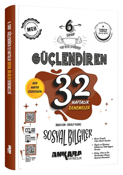Ankara 2026 6. Sınıf Sosyal Güçlendiren 32 Haftalık Deneme Güncel Müfredat ürün görseli 1