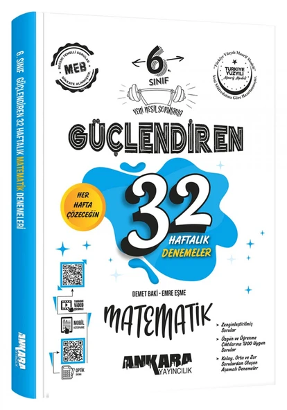 Ankara 2026 6. Sınıf Matematik Güçlendiren 32 Haftalık Deneme Güncel Müfredat ürün görseli 1