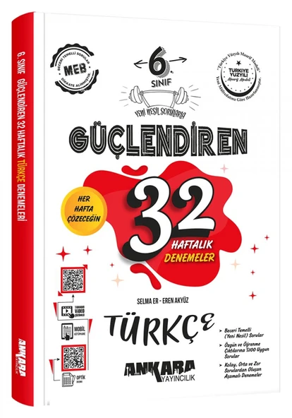 Ankara 2026 6. Sınıf Türkçe Güçlendiren 32 Haftalık Deneme Güncel Müfredat ürün görseli 1