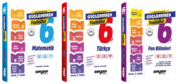 Ankara 2025 6. Sınıf Matematik + Fen Bilimleri + Türkçe Güçlendiren Fasikül Seti 3 Kitap Güncel Müfredat ürün görseli 1
