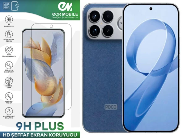 Poco F8 Ultra ile Uyumlu HD Şeffaf 9H Nano Ekran Koruyucu ürün görseli 1