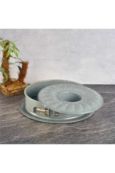 Tohana 3 Prç Kelepçeli Tepsili Granit Kek Kalıbı 26cm ürün görseli 1
