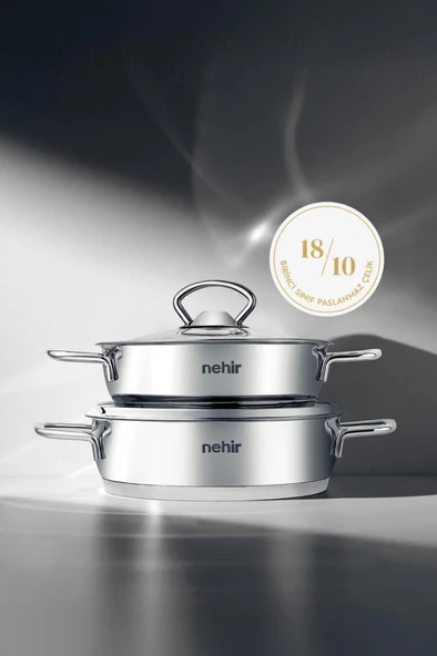 Nehir Silver 4 Parça Paslanmaz Çelik Sahan Seti (18-20 cm) ürün görseli 1