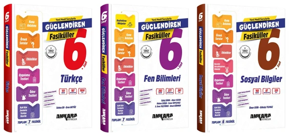 Ankara 2025 6. Sınıf Fen Bilimleri + Türkçe + Sosyal Bilgiler Güçlendiren Fasikül Seti 3 Kitap Güncel Müfredat ürün görseli 1