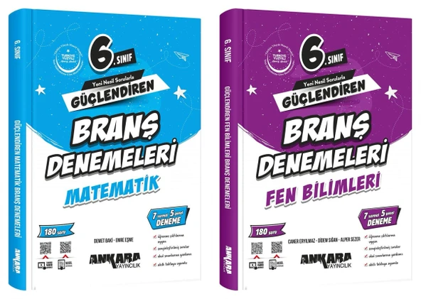 Ankara 2025 6. Sınıf Matematik + Fen Bilimleri Güçlendiren Branş Denemeleri Seti 2 Kitap ürün görseli 1