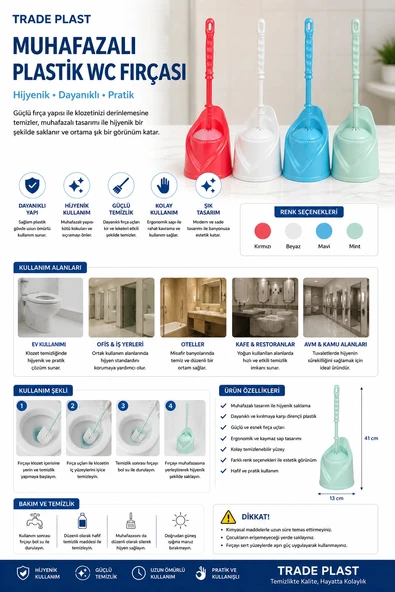 Trade Plast Muhafazalı Plastik Wc Fırçası ürün görseli 1