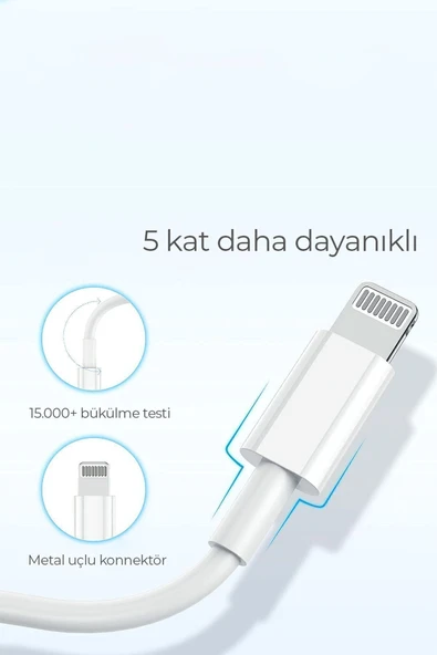 Abatech Lightning To USB Type C 20W Hızlı Şarj Iphone Uyumlu Data Kablosu - Resim 2